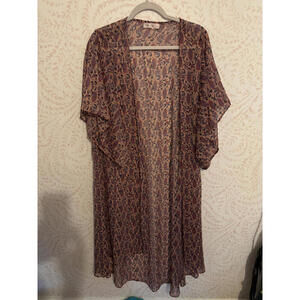 Band of Gypsies Sheer Printed Kimono Robe OSFM